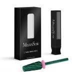 MelodySusie Super Cut Edition 5 in 1 Nail Drill Bits, 3/32\'\' Carbide Tungsten Multi-function Bits, Suitable for Manicure Pedicure Cuticle Gel Polishing, Green, Series Bit-M, 3XC