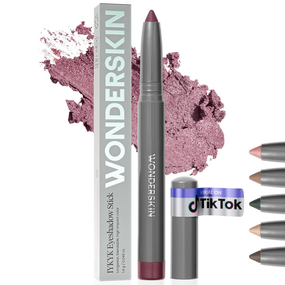 Wonderskin IYKYK Eyeshadow Stick - Longwear Eye Shadow Sticks, Budge-Proof & Waterproof Shimmer Eyeshadow Stick with Built-in Sharpener (Vixen)