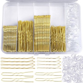 Teenitor 300pcs Blonde Bobby Pins Hair Pins 100 Bobby Pins Blonde Hair,100 Hair Pins for Women 100 Hair Bands Kit, Blonde Bobby Pins for Hair Hair Pins for Buns 2 2.36 Bobby Pins Blonde 2 2.75