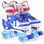 SULIFEEL Rainbow Unicorn 4 Size Adjustable Roller Skates for Girls Boys for Kids Ages 3-5 5-8 6-12 Children Skates Indoor Outdoor