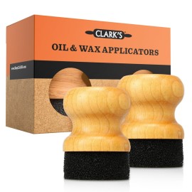 CLARK\'S Food Grade Mineral Oil & Wax Applicator for Round Wood Cutting Board Pack of 2, Butcher Blocks, Bamboo, and Utensils - USA Maple Construction