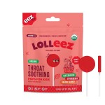 Lolleez Organic Lollipops for Kids Sore Throat Relief, Variety Pack Perfect for Soothing A Sore Throat While Tasting Great, Strawberry, Watermelon & Orange Mango, 28 Count