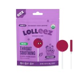 Lolleez Organic Lollipops for Kids Sore Throat Relief, Mixed Berry Perfect for Soothing A Sore Throat While Tasting Great, Mixed Berry Flavor, 28 Count