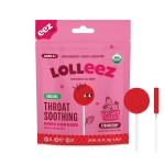 Lolleez Organic Lollipops for Kids Sore Throat Relief, Strawberry Perfect for Soothing A Sore Throat While Tasting Great, Strawberry Flavor, 28 Count