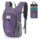 SKYSPER 20L Foldable Hiking Backpack Lightweight Packable Travel Daypack with Chest Strap Small Outdoor Folding Back Pack Collapsible Bag for Women Men (Purple)