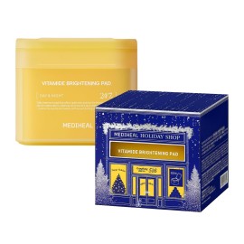 MEDIHEAL Toner Pads [Vitamide] - Radiance Boosting Pad for Clear, Illuminating Skin - Holiday Gift Edition - Contains Niacinamide & Sea Buckthorn - Vegan Stretchable Fabric Pads (100 Count)