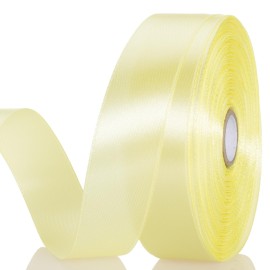 YASEO 1 Inch Baby Maize Solid Satin Ribbon, 50 Yards Craft Fabric Ribbon for Gift Wrapping Floral Bouquets Wedding Party Decoration
