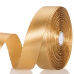 YASEO 1 Copper Solid Satin Ribbon, 50 Yards Craft Fabric Ribbon for Gift Wrapping Floral Bouquets Wedding Party Decoration