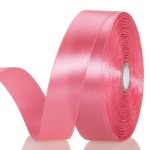 YASEO 1 Inch Brink Pink Solid Satin Ribbon, 50 Yards Craft Fabric Ribbon for Gift Wrapping Floral Bouquets Wedding Party Decoration