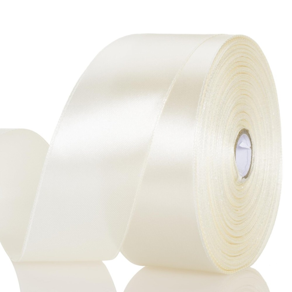 YASEO 1 1/2 Inch Ivory Solid Satin Ribbon, 50 Yards Craft Fabric Ribbon for Gift Wrapping Floral Bouquets Wedding Party Decoration