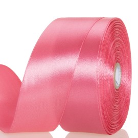 YASEO 1 1/2 Inch Brink Pink Solid Satin Ribbon, 50 Yards Craft Fabric Ribbon for Gift Wrapping Floral Bouquets Wedding Party Decoration