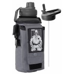 Iron Infidel Battle Bottle - 32 Oz Insulated Water Bottle with Straw Lid & Chug Cap, Stainless Steel Metal Flask Includes Rugged, Removable Sleeve for Keys, Wallet, & Phone (Earned, Not Given 1 Liter)