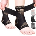 JIUFENTIAN Copper Ankle Brace Adjustable Compression Sleeve (Pair)-Ankle Support Heel Brace for Achilles Tendonitis, Plantar Fasciitis-Eases Swelling and Sprained Ankle(2X-Large)