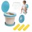 SunnySmile portable, foldable potty seat for toddler, Training Toilet Seat Emergency Toilet for Car, Camping, Outdoor, indoor (light blue, large)