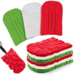 Zubebe 12 Pcs Duster Refill Reusable Fleece Duster Refills Feather Flat Dusters Multi Surface Washable Cleaning Pads Tools for Home, Blinds, Car, Pet, Furniture, Fans (Red,White,Green)