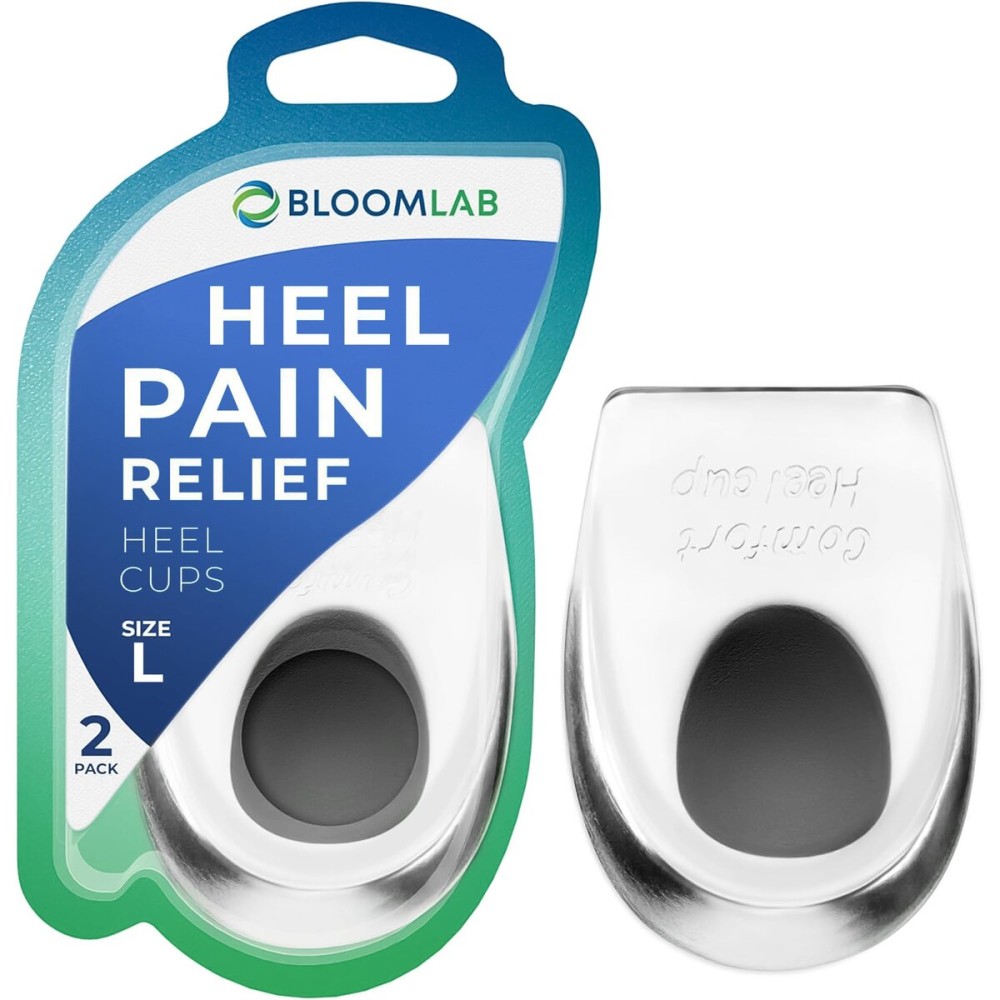 Gel Heel Pads, 2 Pack, for Achilles Tendonitis, Shoe Wedge Inserts for Plantar Fasciitis, Bone Spur, Foot Pain Relief Support, Comfort Cushion Insoles for Women/Men