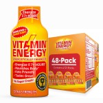 Vitamin Energy Immune+ Extra Strength Energy Shot Orange Burst 48 Pack, 260mg Natural Caffeine, B-Vitamins, Citicoline, Green Tea, Immunity & Focus Support, Zero Sugar, Gluten-Free 1.93 fl oz