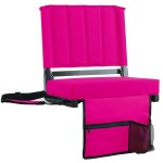 SPORT BEATS Stadium Seats with Back Support Bleacher Chairs with Back and Cushion Thick Padded Bleacher Seats Includes Shoulder Strap Pink 2pcs