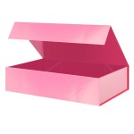 PACKHOME Extra Large Gift Box 17.5x11.3x4.3 Inches, Sturdy Shirt Box with Magnetic Lid for Clothes and Large Gifts (Glossy Pink)