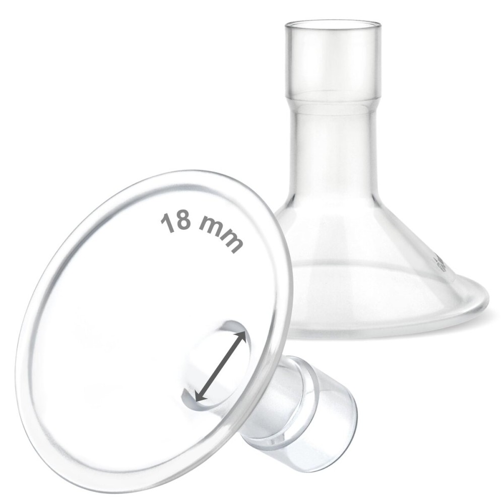 Maymom MyFit 18 mm Small Shields, Compatible with Medela Breast Pump Parts- PersonalFit, Freestyle, Harmony, Maxi, Flex Connector, Connect to Widemouth/Narrow Connector, 2pcs