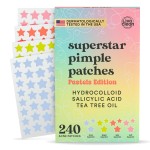 LivaClean 240 CT Cute Pimple Patches for Face w/Salicylic Acid & Tea Tree, Hydrocolloid Acne Patches Cute Star Pimple Patch for Healing, Adorable Face Stickers, Zit Patch
