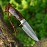 Poshland Hand Forged Damascus Steel Knife with Sheath - Survival, Camping, Tactical, and Outdoor Knife