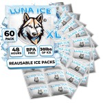 Dry Ice Packs for Shipping XL - Long Lasting ice Packs - 24+ Hour Freeze Power - BPA Free - 60 Pack Bulk 30 lb - Hielo Seco - Reusable Gel Bricks for Food