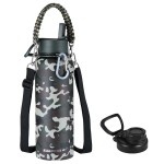 KXIAOCHEN Insulated Water Bottle, Stainless Steel Water Bottle, 2 Lids (Straw and Handle Lid),Wide Mouth Metal Water Bottles Keep Hot and Cold, Double Walled, Thermo Mug, Metal Canteen