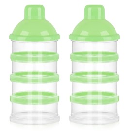 Accmor Formula Dispenser On The Go, 4 Compartments Stackable Formula Container for Travel, Baby Milk Powder Kids Snack Container, BPA Free