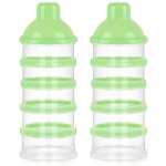 Accmor Formula Dispenser On The Go, 5 Compartments Stackable Formula Container for Travel, Baby Milk Powder Kids Snack Container, BPA Free