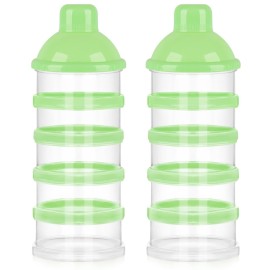 Accmor Formula Dispenser On The Go, 5 Compartments Stackable Formula Container for Travel, Baby Milk Powder Kids Snack Container, BPA Free