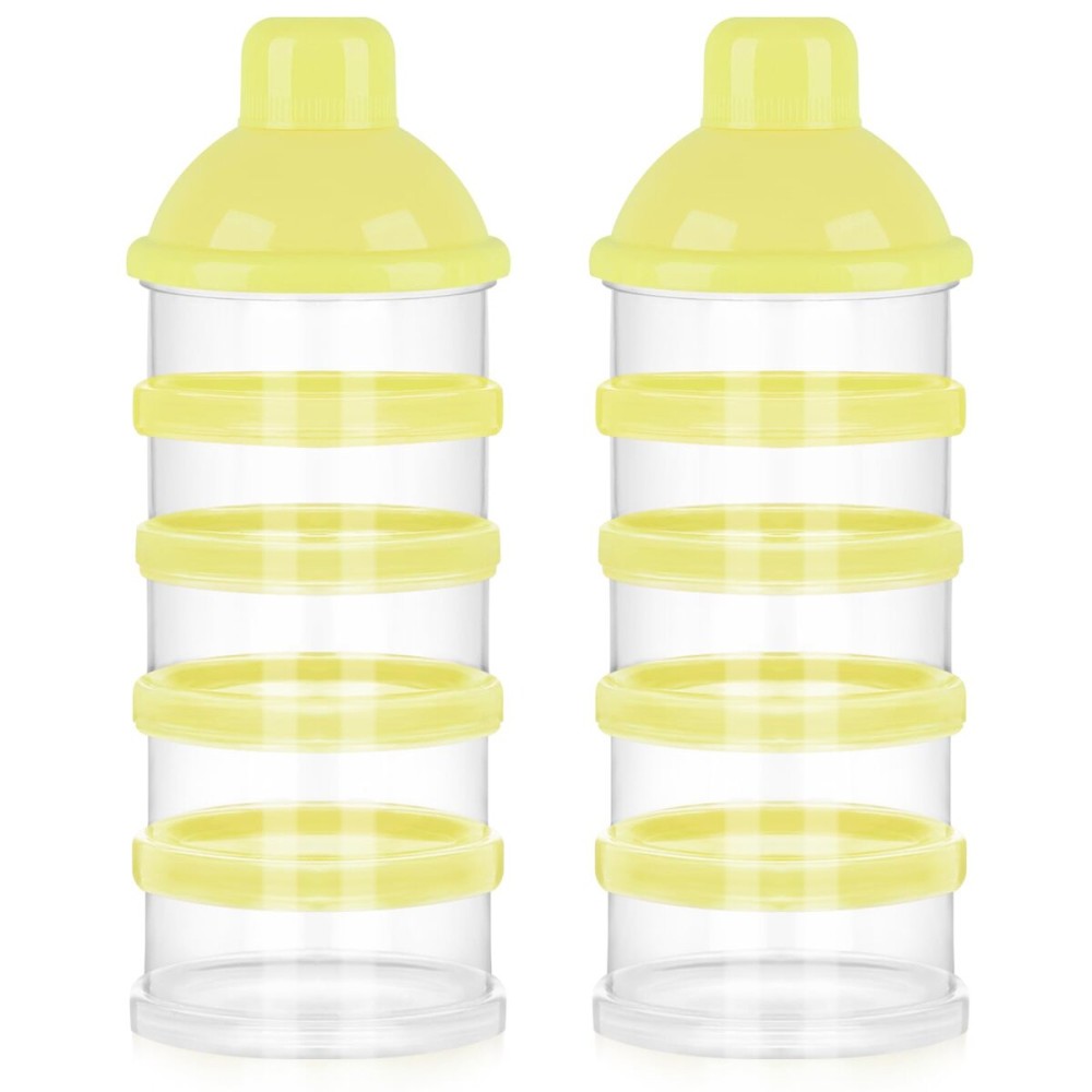 Accmor Formula Dispenser On The Go, 5 Compartments Stackable Formula Container for Travel, Baby Milk Powder Kids Snack Container, BPA Free