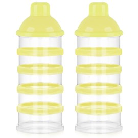 Accmor Formula Dispenser On The Go, 5 Compartments Stackable Formula Container for Travel, Baby Milk Powder Kids Snack Container, BPA Free