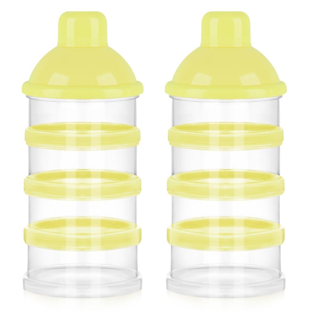 Accmor Formula Dispenser On The Go, 4 Compartments Stackable Formula Container for Travel, Baby Milk Powder Kids Snack Container, BPA Free