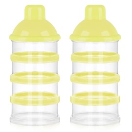 Accmor Formula Dispenser On The Go, 4 Compartments Stackable Formula Container for Travel, Baby Milk Powder Kids Snack Container, BPA Free