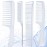 SALONSILK Combs for Women and Men, 4PCS Translucent Professional Comb Set, Wide Tooth Rat Tail Fine Tooth Set for All Hair Types