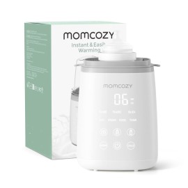 Momcozy Bottle Warmer, Fast Bottle Warmers for All Bottles with Timer, Accurate Temperature Control and Automatic Shut-Off, No Lid Required for Heating, White-Gray