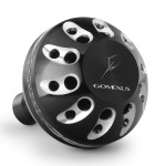 GOMEXUS Power Knob Compatible for Shimano Daiwa Penn Fishing Reel Handle Knob 38mm Metal with Shaft, Black Silver