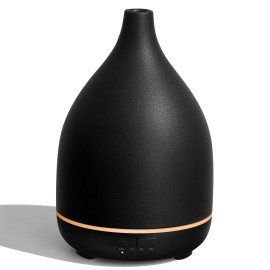 InnoGear Oil Diffuser, 300ML Ceramic Diffuser for Essential Oils Handcrafted Aromatherapy Diffuser Ultrasonic Cool Mist Humidifier with 4 Timers Waterless Auto Off for Room Office, Black