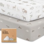 KeaBabies 2-Pack Baby Crib Sheets for Boys, Girls - 52x28 Viscose Derived from Bamboo Toddler Bed Sheets Neutral, Fitted Crib Mattress Cover for Standard Baby Bedding, Soft & Cozy (Savannah)