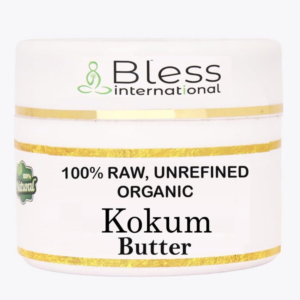 Organic Raw Kokum Butter 100% Pure,Natural & Unrefined| Skin Moisturizer For Face, Body & Hair| 4 OZ/115 GM Ivory / White Grade A | DIY Creams, Balms, Lotions, Soaps| Softens Dry & Tough Skin