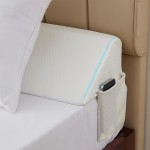 Bedluxe Queen Bed Wedge Pillow for Headboard, Wedge Pillow Headboard, Pillow Wedge for Headboard Gap, Bed Gap Filler- Fill The Gap (0-7) Between Headboard and Mattress (Air-Layer White, 60x10x6)