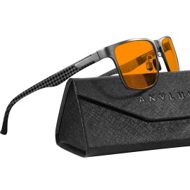 ANYLUV Blue Light Blocking Glasses Men Computer Gaming Glasses Lightweight Al-Mg Metal Anti Eyestrain Eye Protection