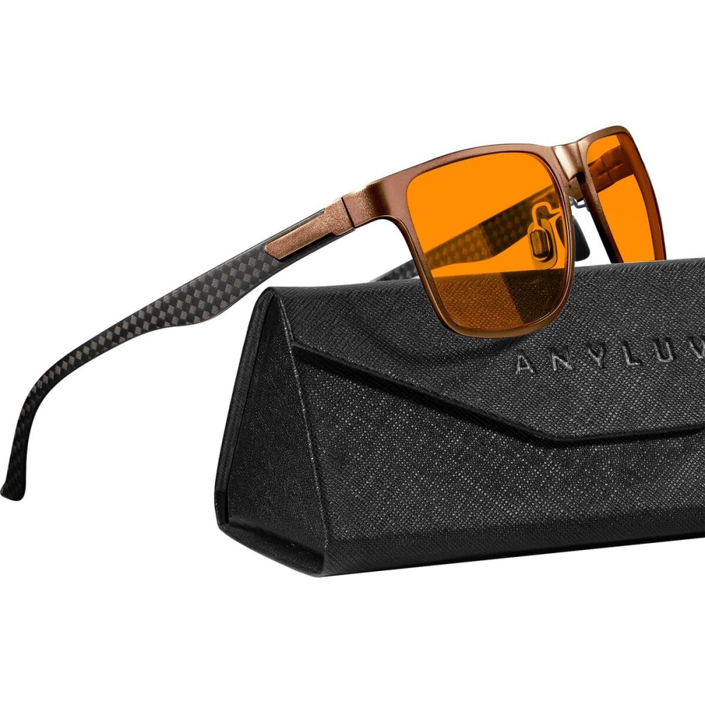 ANYLUV Blue Light Blocking Glasses Men Computer Gaming Glasses Lightweight Al-Mg Metal Anti Eyestrain Eye Protection