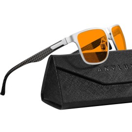 ANYLUV Blue Light Blocking Glasses Men Computer Gaming Glasses Lightweight Al-Mg Metal Anti Eyestrain Eye Protection