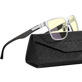 ANYLUV Blue Light Blocking Glasses Men Computer Gaming Glasses Lightweight Al-Mg Metal Anti Eyestrain Eye Protection