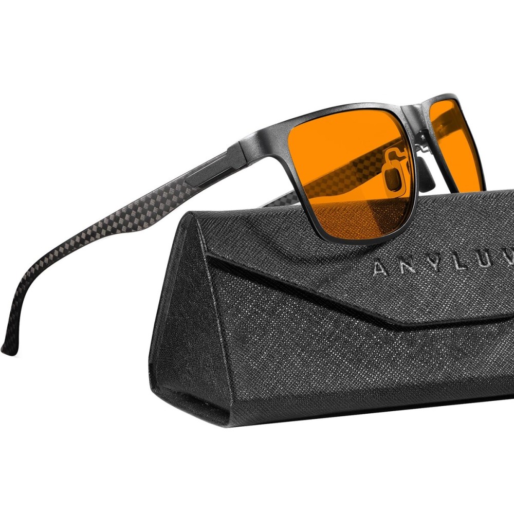 ANYLUV Blue Light Blocking Glasses Men Computer Gaming Glasses Lightweight Al-Mg Metal Anti Eyestrain Eye Protection