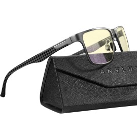 ANYLUV Blue Light Blocking Glasses Men Computer Gaming Glasses Lightweight Al-Mg Metal Anti Eyestrain Eye Protection