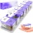 Extra Large Weekly Pill Organizer - XL Vitamin Holder with 7 Detachable AM PM Compartments - Portable Medicine Dispenser for Home and Travel, Big Supplement Container for Weekly or Daily Use, Purple