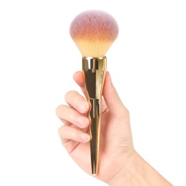 Powder Brush,Daubigny Large Powder Brush Flat Arched Premium Durable Kabuki Makeup Brush Perfect For Blending Liquid,Cream and Flawless Powder,Buffing, Blending,Concealer (Gold)